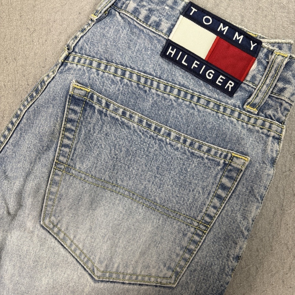 Tommy Hilfiger Jeans Women's Size 7 Straight Leg Logo Denim Zip Leg Y2K (30x34)
